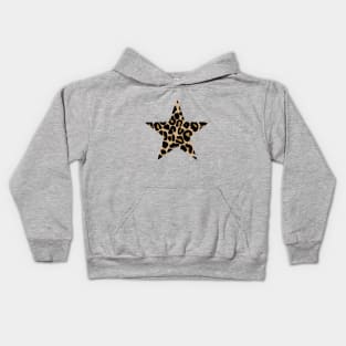 Textured Traditional Coloured Leopard Print Star Kids Hoodie